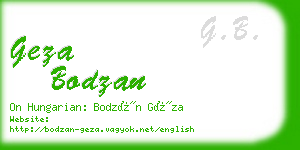 geza bodzan business card